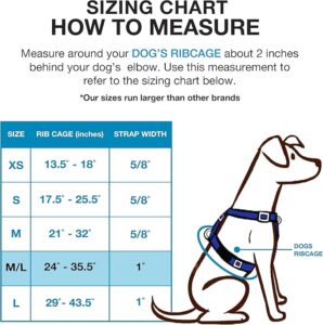 Blue9 Balance Dog Harness - size guide