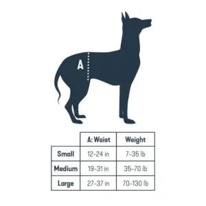 CareLift™ Rear Support Harness - sizing chart